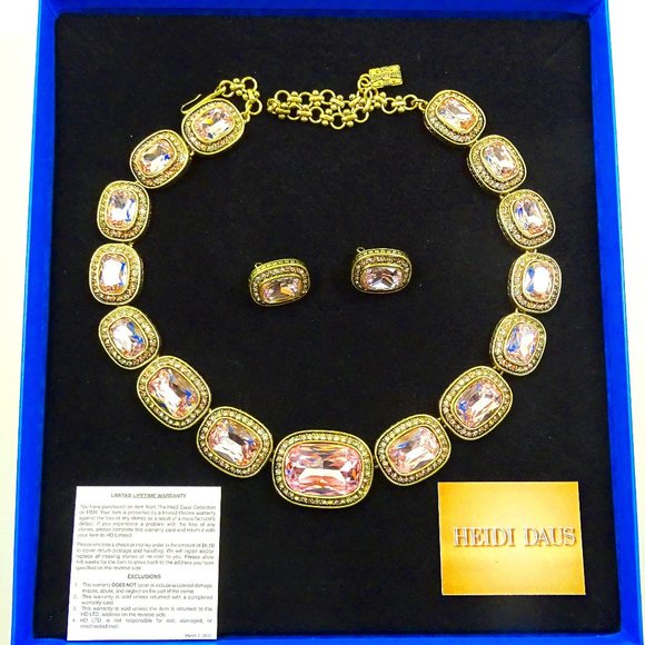 Heidi Daus Jewelry - HEIDI DAUS Exquisite Elegance Light Pink Crystal Necklace & Earrings Set